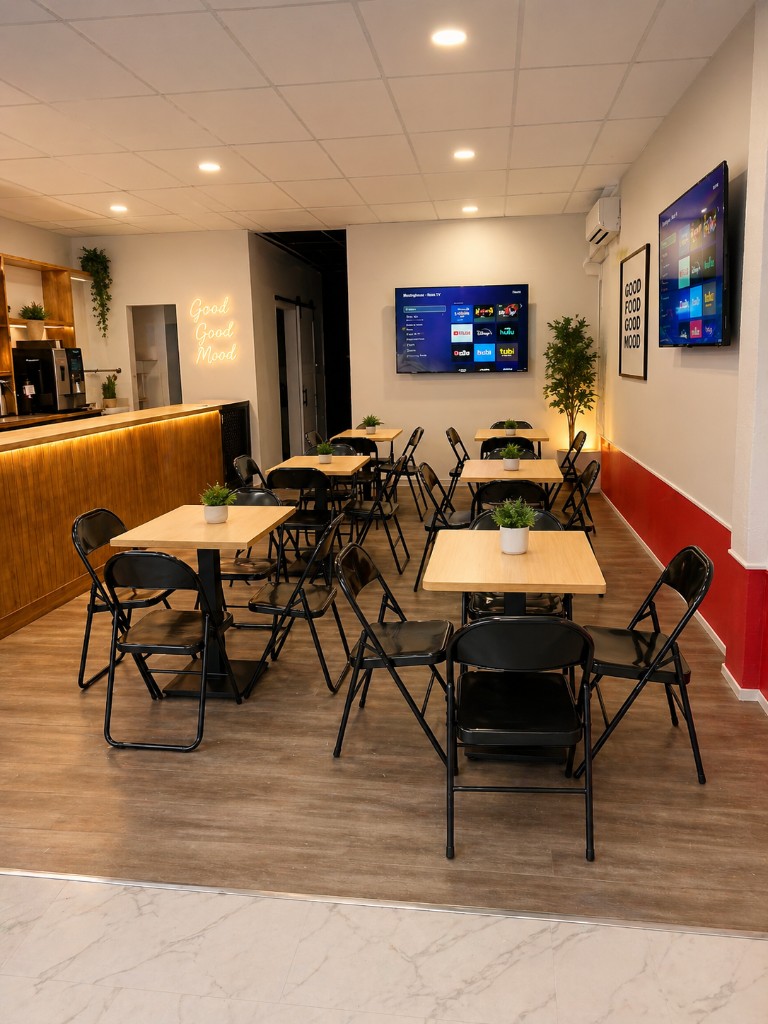 Allstar Eateries dining area and counter