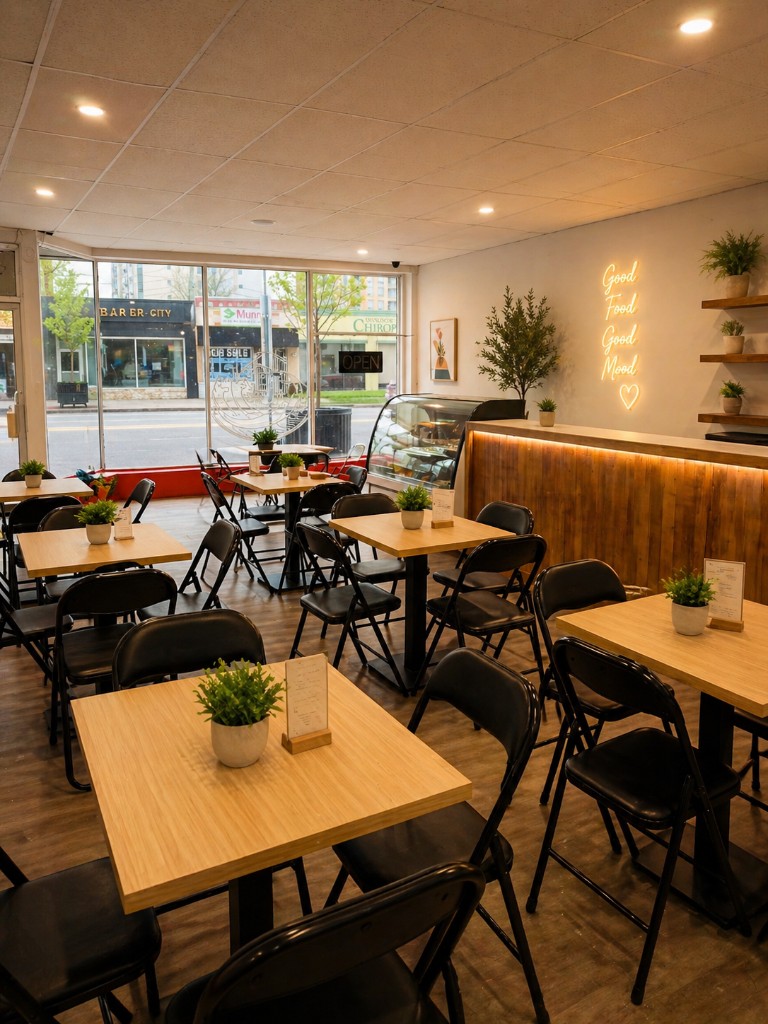 Allstar Eateries dining area and storefront