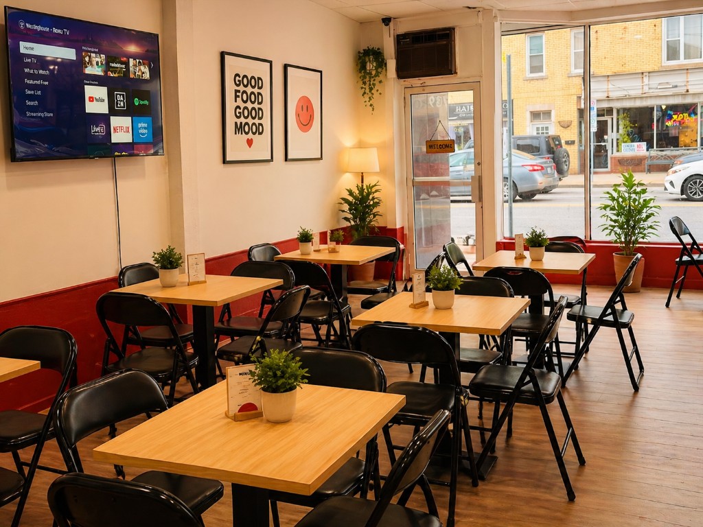 Inside seating at Allstar Eateries