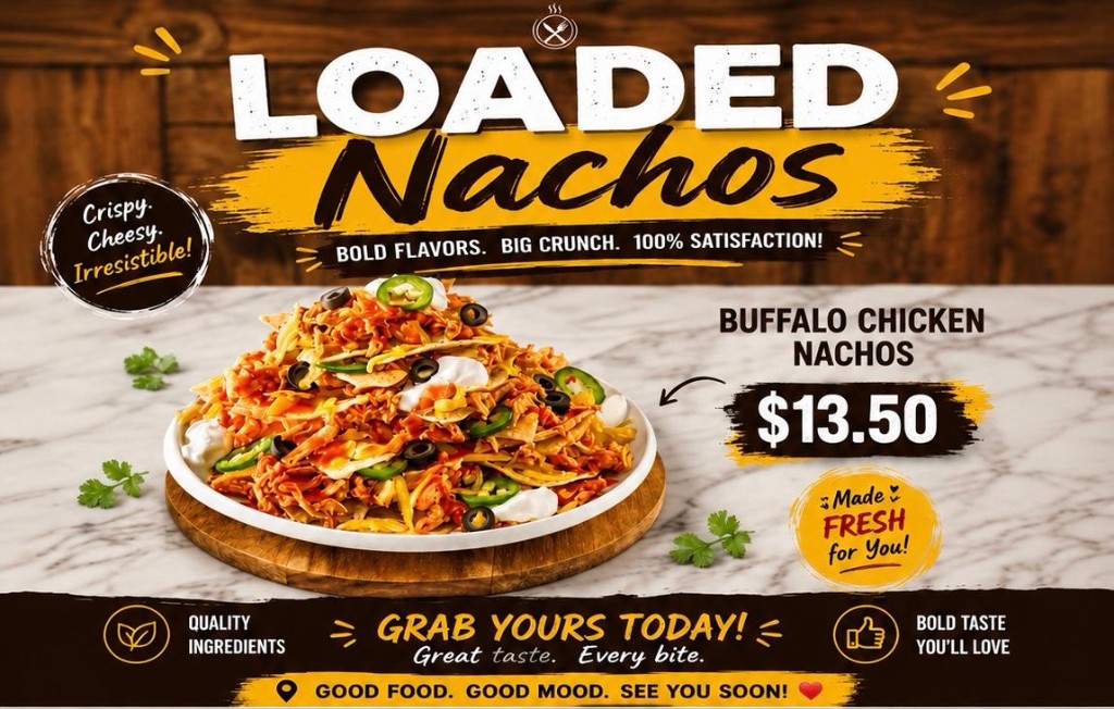 Buffalo chicken loaded nachos